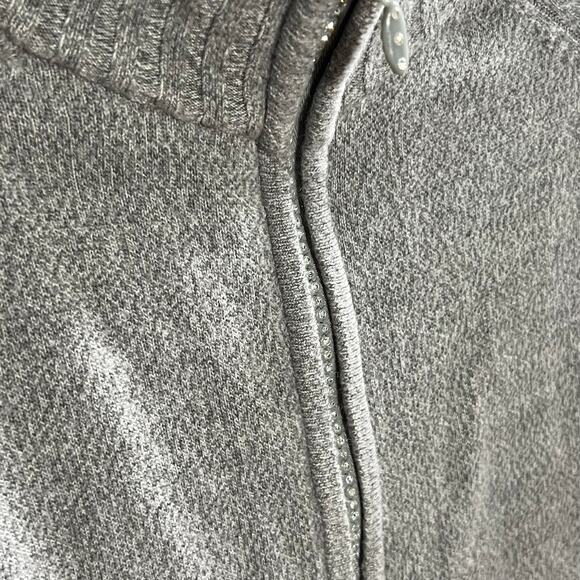 Vintage Quacker Factory Gray Zip Up Mock Turtleneck Sweater Large - Picture 2 of 4